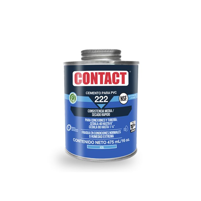 Pegamento PVC 222 !/2 litro azul para ambiente húmedo (Z-22203)